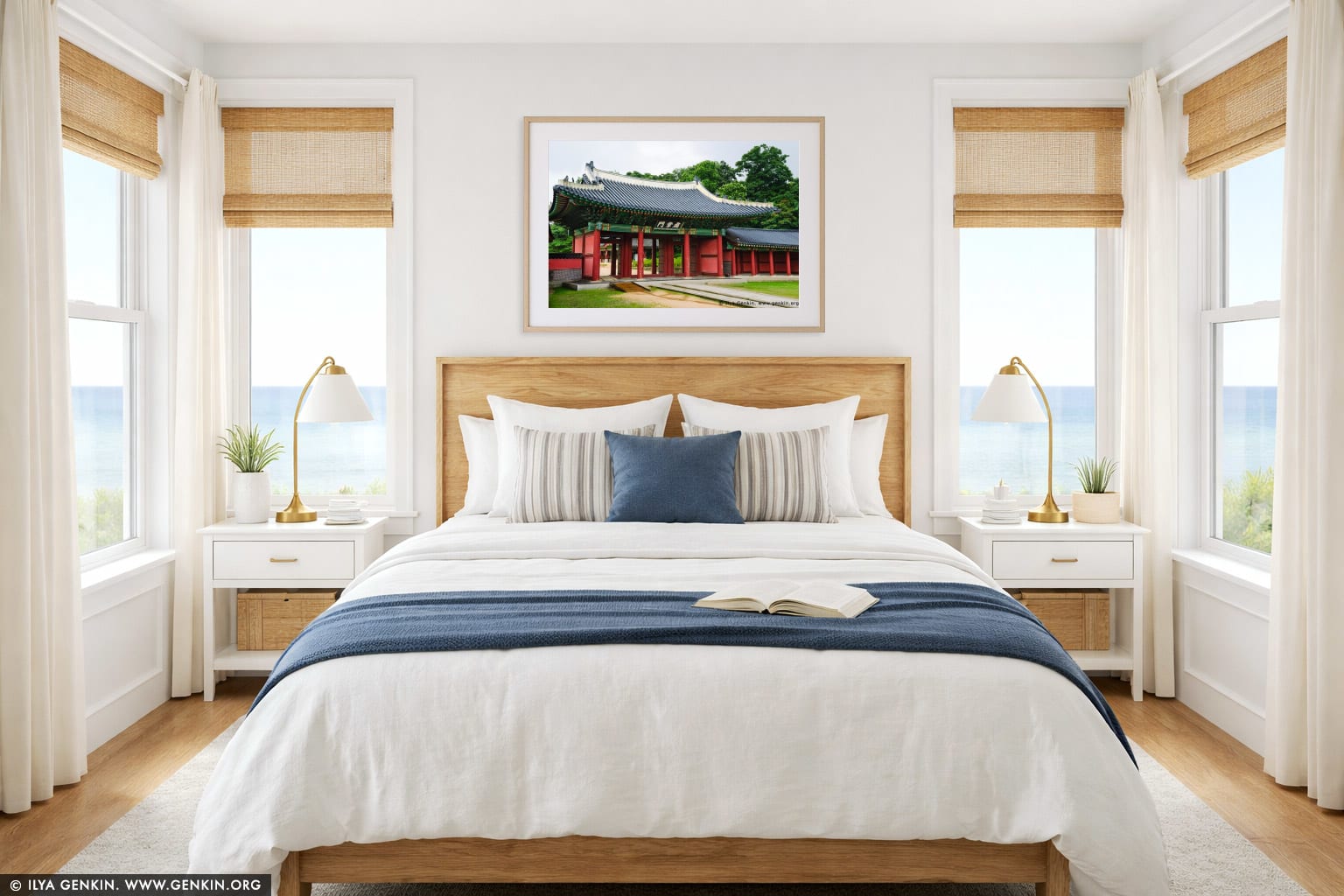 Gates at Changdeokgung Palace in Seoul, South Korea wall art in a bedroom interior