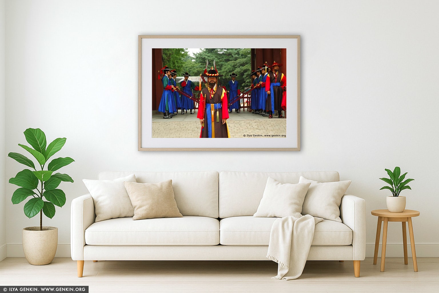 Captain of the Guard at Deoksugung Palace in Seoul, South Korea wall art in a contemporary living room interior