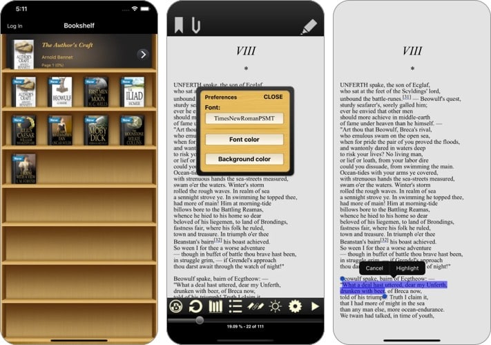 An ebook reading app.