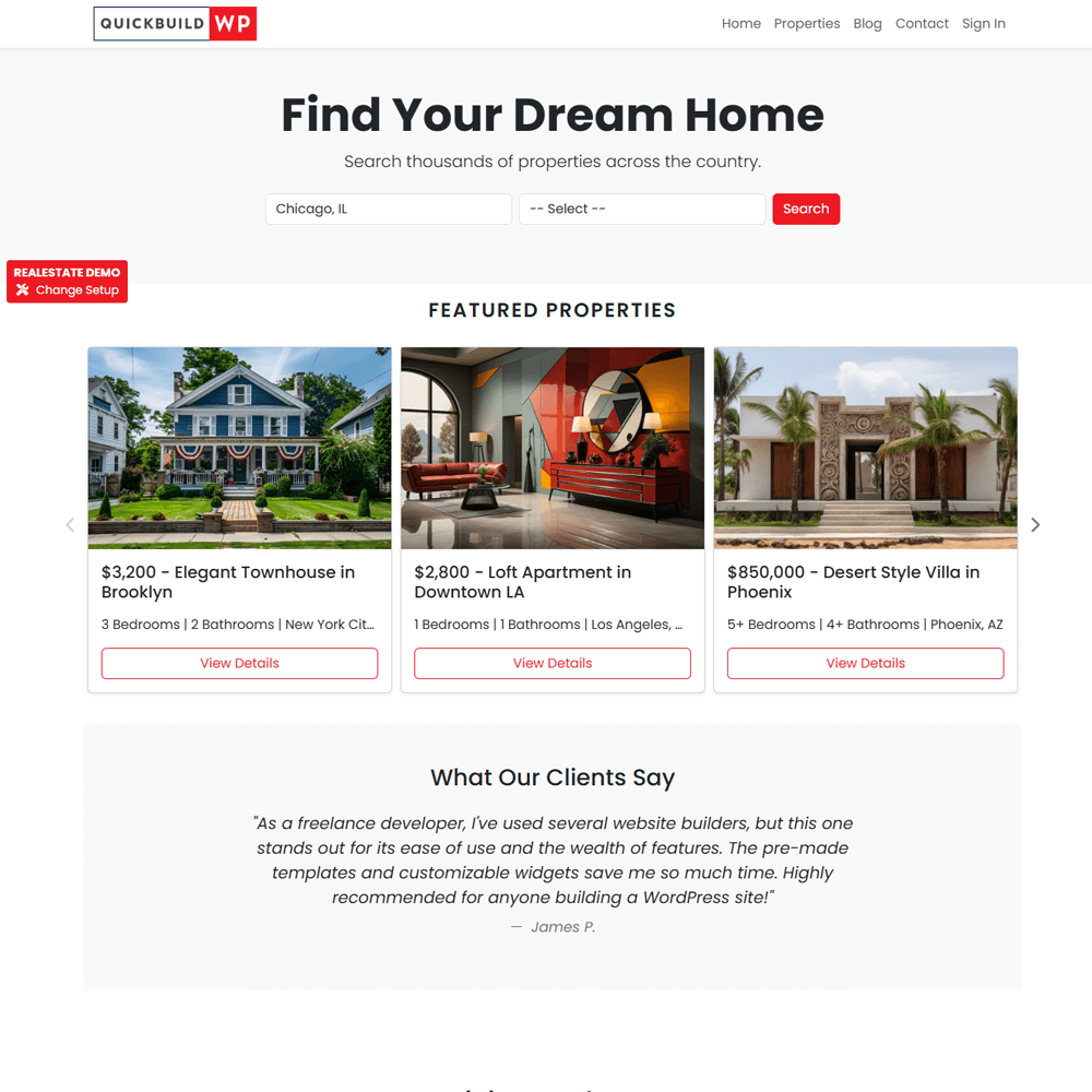 Real Estate Setup