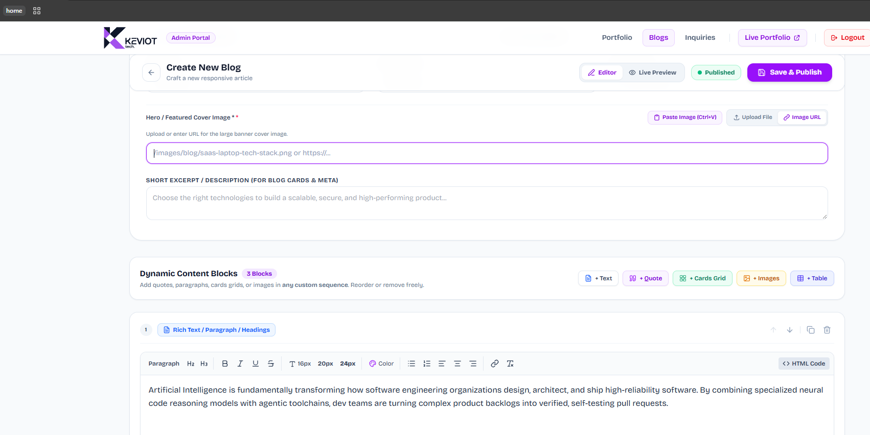 Testing with new blog