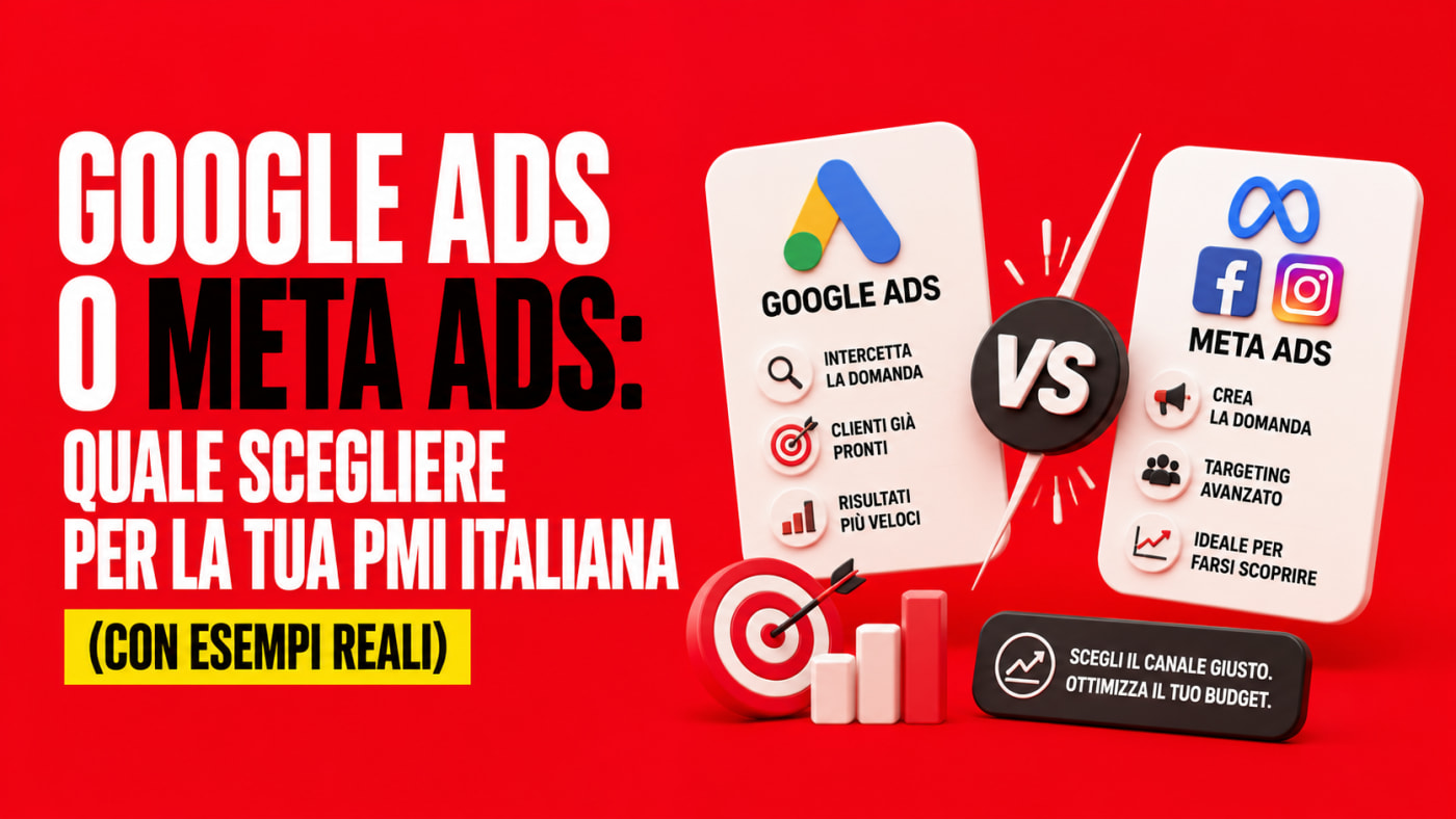Google Ads vs Meta Ads per PMI italiane: confronto costi, obiettivi e quando scegliere l'uno o l'altro