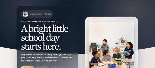 Liberty Christian Early Learning homepage preview