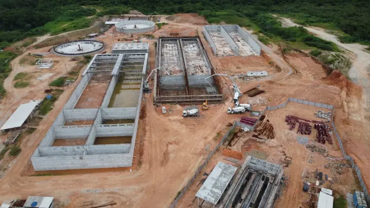 CASAN finaliza mais uma concretagem na nova ETE Potecas CASAN finaliza mais uma concretagem na nova ETE Potecas