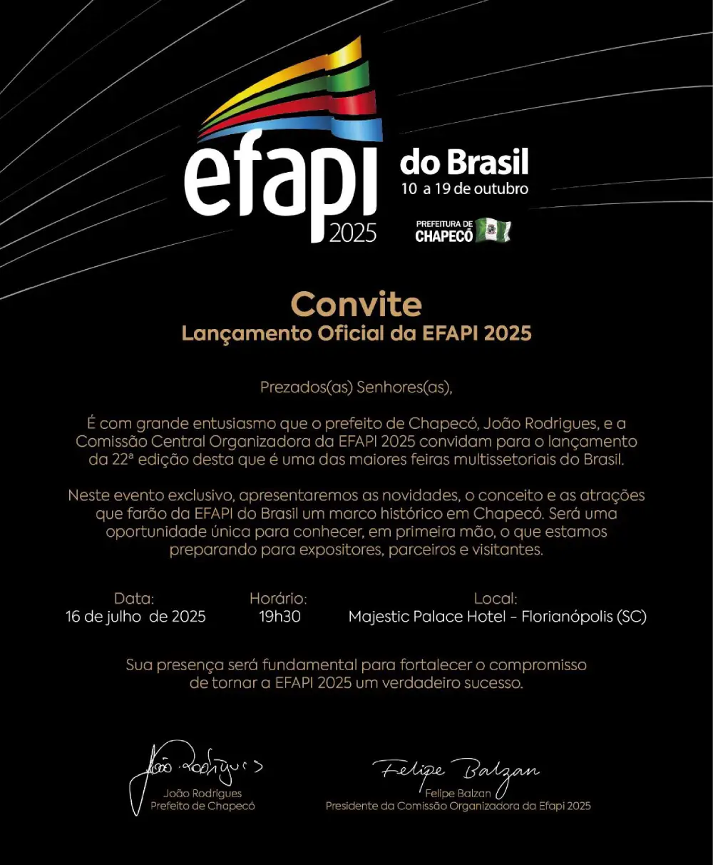 Efapi chega à capital com expansão recorde, shows gratuitos e projeção econômica bilionária.
