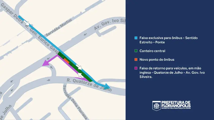 Nova faixa de ônibus altera tráfego no Estreito Nova faixa de ônibus altera tráfego no Estreito