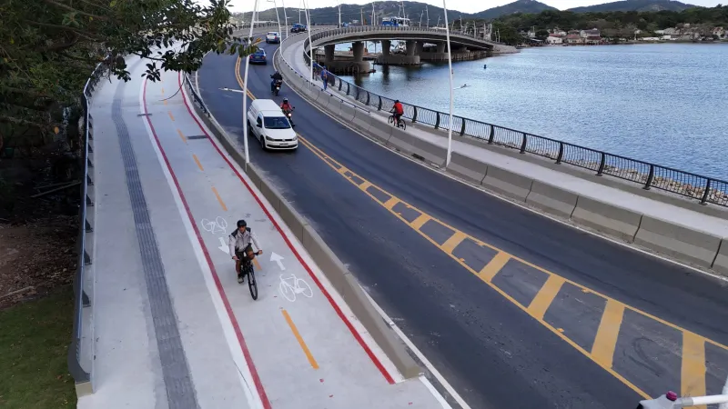 Ciclovia da nova ponte da Lagoa é liberada para pedestres e ciclistas Ciclovia da nova ponte da Lagoa é liberada para pedestres e ciclistas