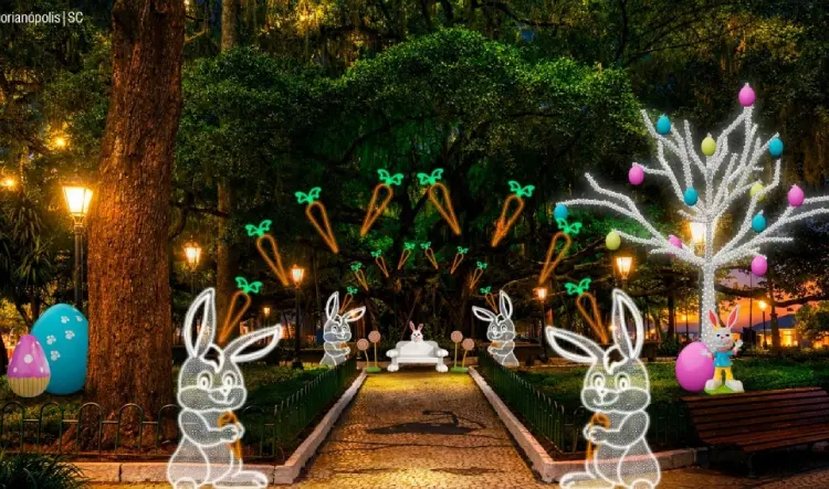 Decoração de Páscoa transforma o Centro de Floripa Decoração de Páscoa transforma o Centro de Floripa