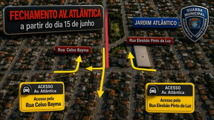 Avenida Atlântica terá 700 metros interditados por 60 dias para obras de esgoto da Casan em Florianópolis a partir de segunda-feira (15). Avenida Atlântica terá 700 metros interditados por 60 dias para obras de esgoto da Casan em Florianópolis a partir de segunda-feira (15).