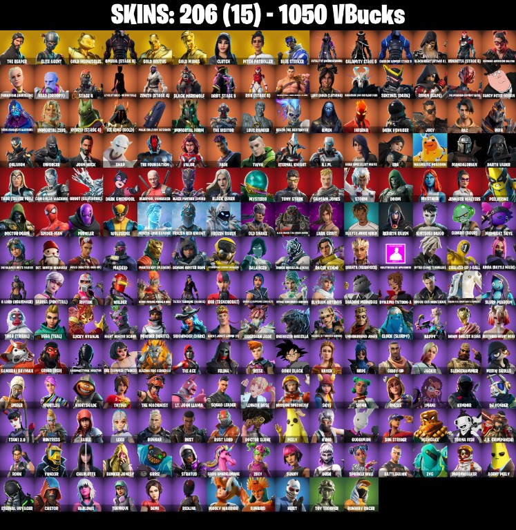 Fortnite Account ( PLAYSTATION / XBOX / PC / MOBILE / NINTENDO ) The Reaper (206 Skins)