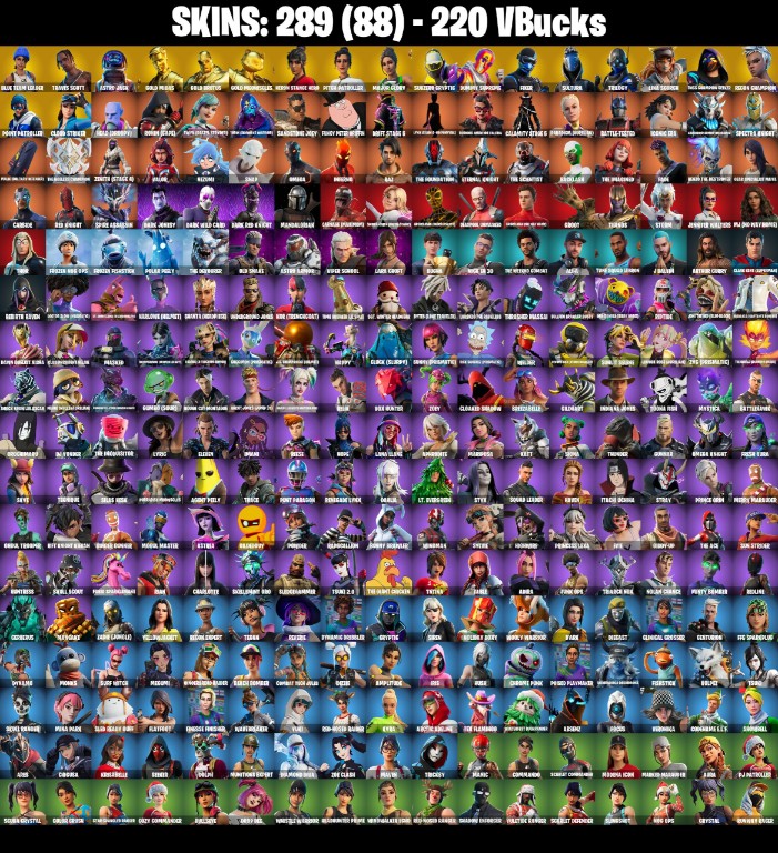 Fortnite Account ( PLAYSTATION / XBOX / PC / MOBILE / NINTENDO ) Travis Scott, Blue Team Leader (289 Skins)
