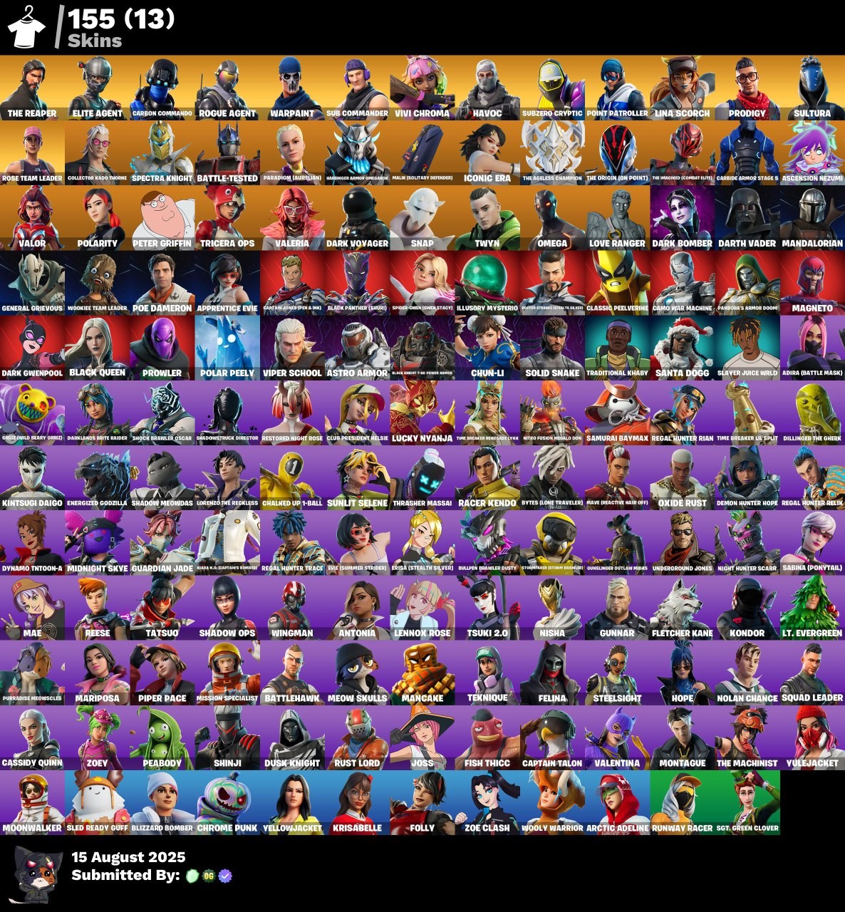 Fortnite Account ( PLAYSTATION / XBOX / PC / MOBILE / NINTENDO ) OG STW, The Reaper, Elite Agent, Rogue Agent (155 Skins)