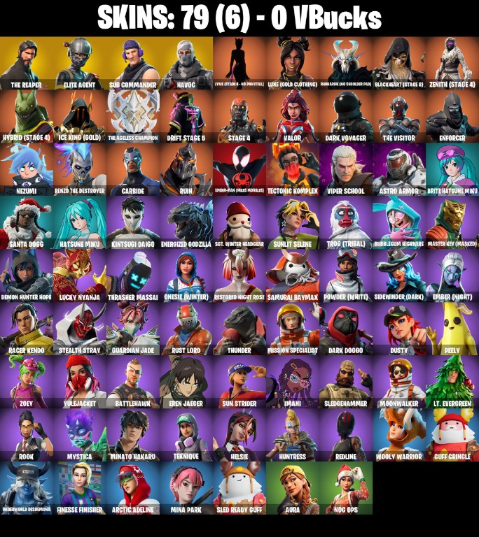 Fortnite Account ( PLAYSTATION / XBOX / PC / MOBILE / NINTENDO ) The Reaper (79 Skins)