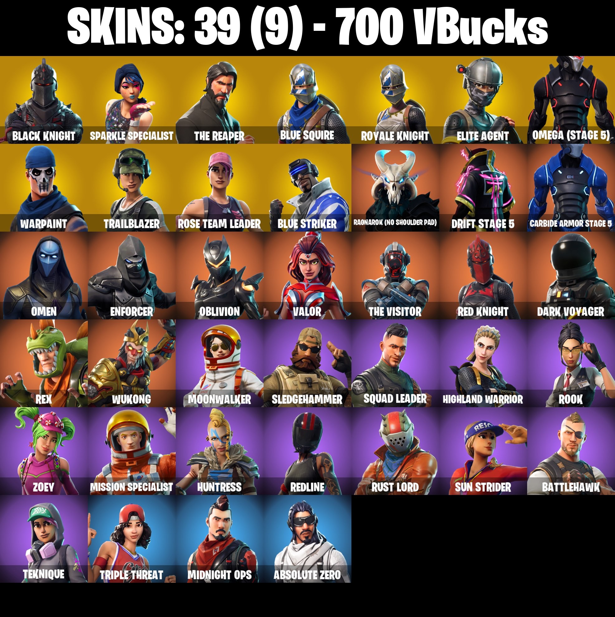 Fortnite Account ( PLAYSTATION / XBOX / PC / MOBILE / NINTENDO ) Black Knight, The Reaper, Ultimate OG STW (82 Skins)