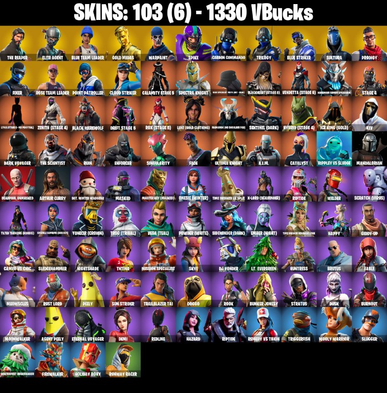 Fortnite Account ( PLAYSTATION / XBOX / PC / MOBILE / NINTENDO ) OG STW, Blue Squire, Spider-Man, Carbide (27 Skins)