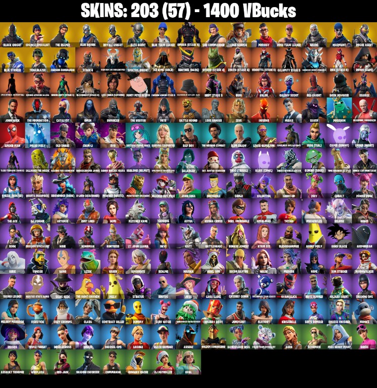 Fortnite Account ( PLAYSTATION / XBOX / PC / MOBILE / NINTENDO ) Black Knight, The Reaper, OG STW (203 Skins)