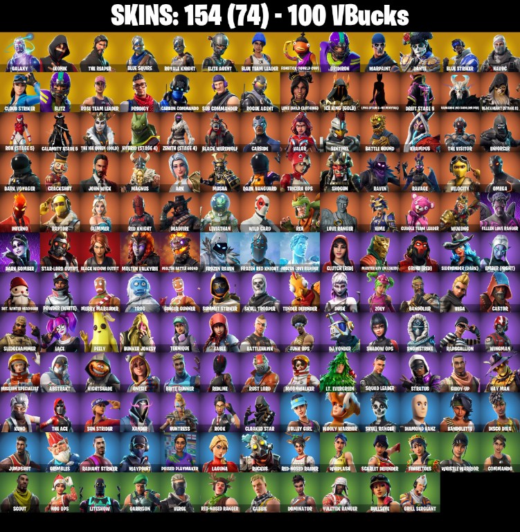 Fortnite Account ( PLAYSTATION / XBOX / PC / MOBILE / NINTENDO ) Galaxy, IKONIK, The Reaper, Blue Squire (154 Skins)
