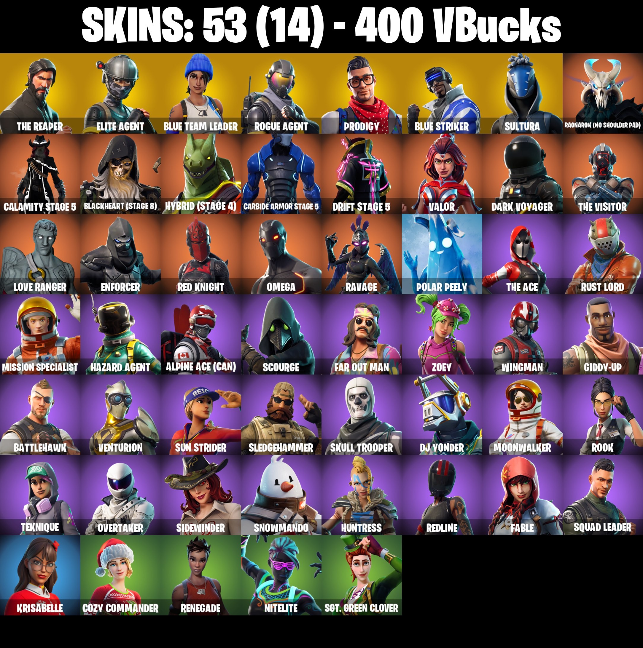 Fortnite Account ( PLAYSTATION / XBOX / PC / MOBILE / NINTENDO ) The Reaper (53 Skins)