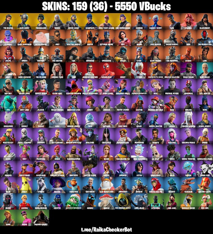 Fortnite Account ( PLAYSTATION / XBOX / PC / MOBILE / NINTENDO ) The Reaper, Rogue Agent, Trailblazer, OG STW (159 Skins)