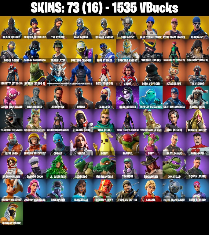 Fortnite Account ( PLAYSTATION / XBOX / PC / MOBILE / NINTENDO ) Black Knight, The Reaper, OG STW, Floss (73 Skins)