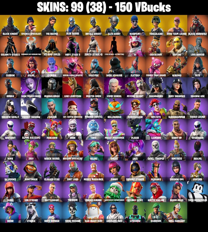 Fortnite Account ( PLAYSTATION / XBOX / PC / MOBILE / NINTENDO ) Black Knight, Ultimate OG STW, The Reaper (99 Skins)