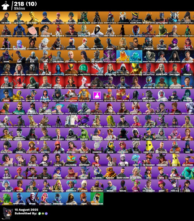 Fortnite Account ( PLAYSTATION / XBOX / PC / MOBILE / NINTENDO ) OG STW, The Reaper, Elite Agent, Gold Midas (218 Skins)