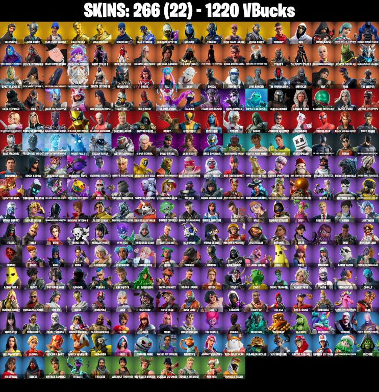 Fortnite Account ( PLAYSTATION / XBOX / PC / MOBILE / NINTENDO ) The Reaper, OG STW (266 Skins)