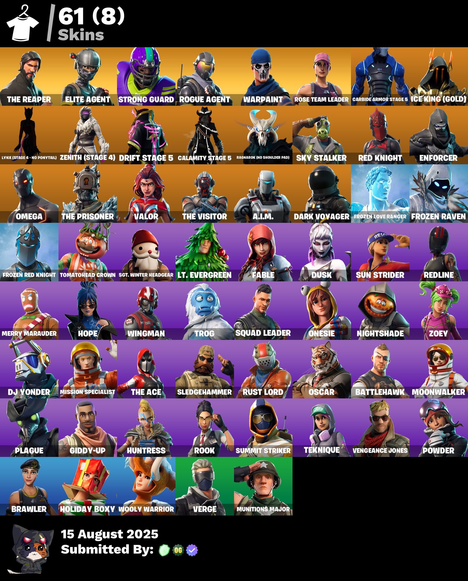 Fortnite Account ( PLAYSTATION / XBOX / PC / MOBILE / NINTENDO ) The Reaper, OG STW, Strong Guard, Rogue Agent (61 Skins)