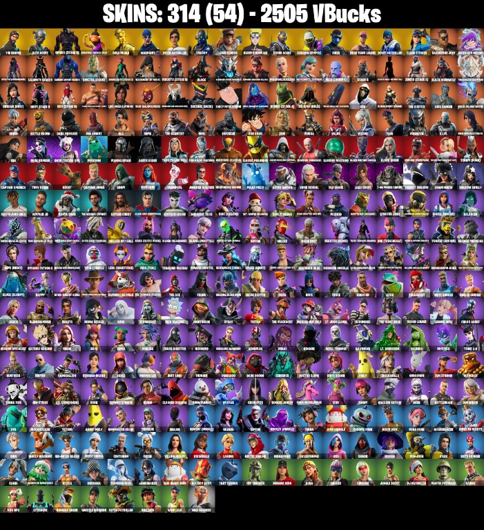Fortnite Account ( PLAYSTATION / XBOX / PC / MOBILE / NINTENDO ) The Reaper, OG STW, 2505 VB (314 Skins)