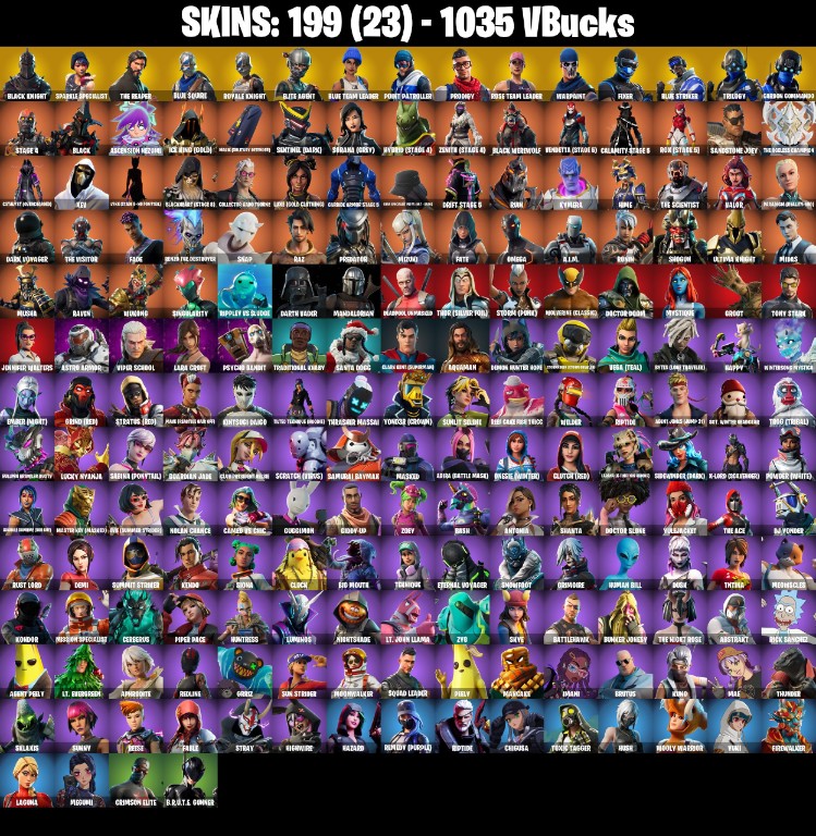 Fortnite Account ( PLAYSTATION / XBOX / PC / MOBILE / NINTENDO ) Ultimate OG STW, Black Knight, The Reaper, Floss (199 Skins)