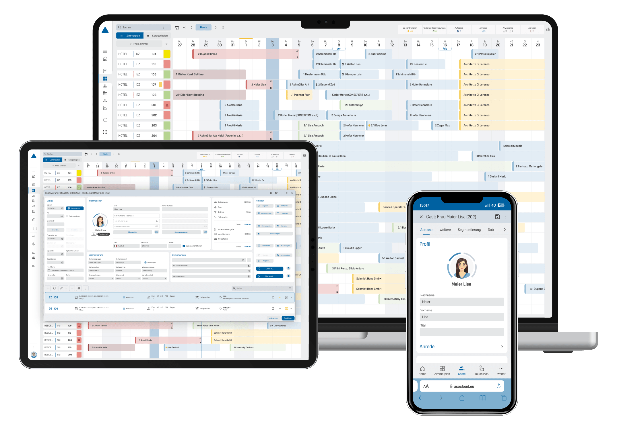 ASA Hotelsoftware auf verschiedenen Devices