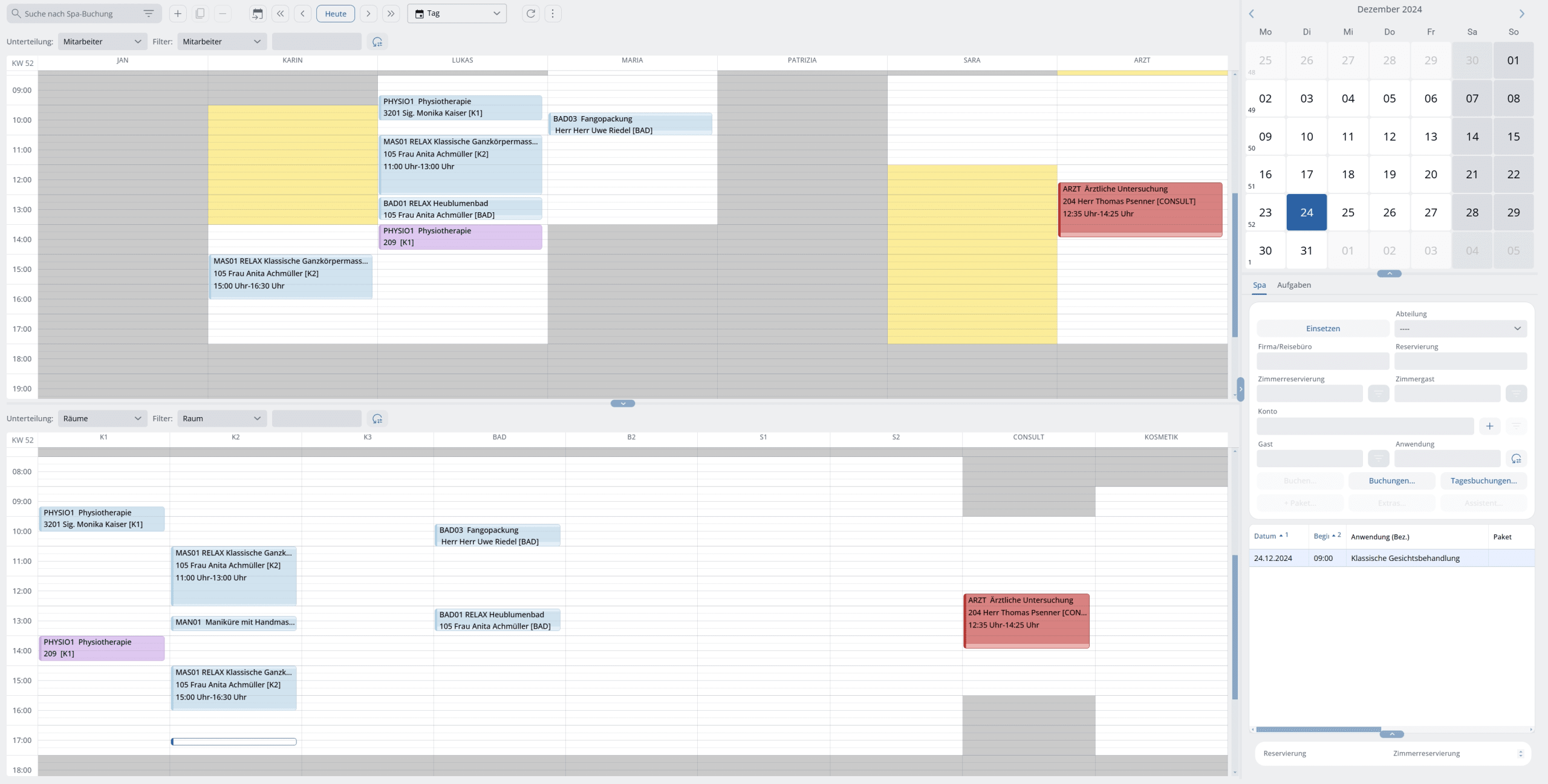 Ansicht des SPA-Managers