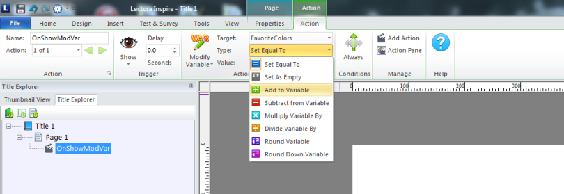 Variables in Lectora