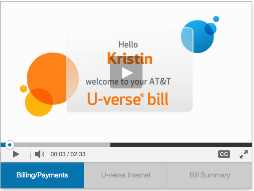 ATT video for understanding my bill