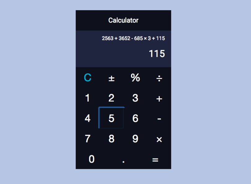 My final calculator UI