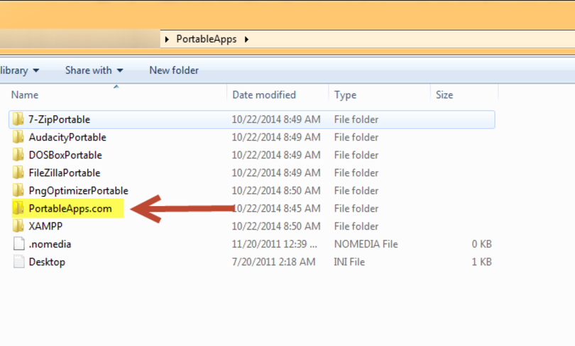 Enter PortableApps.com folder