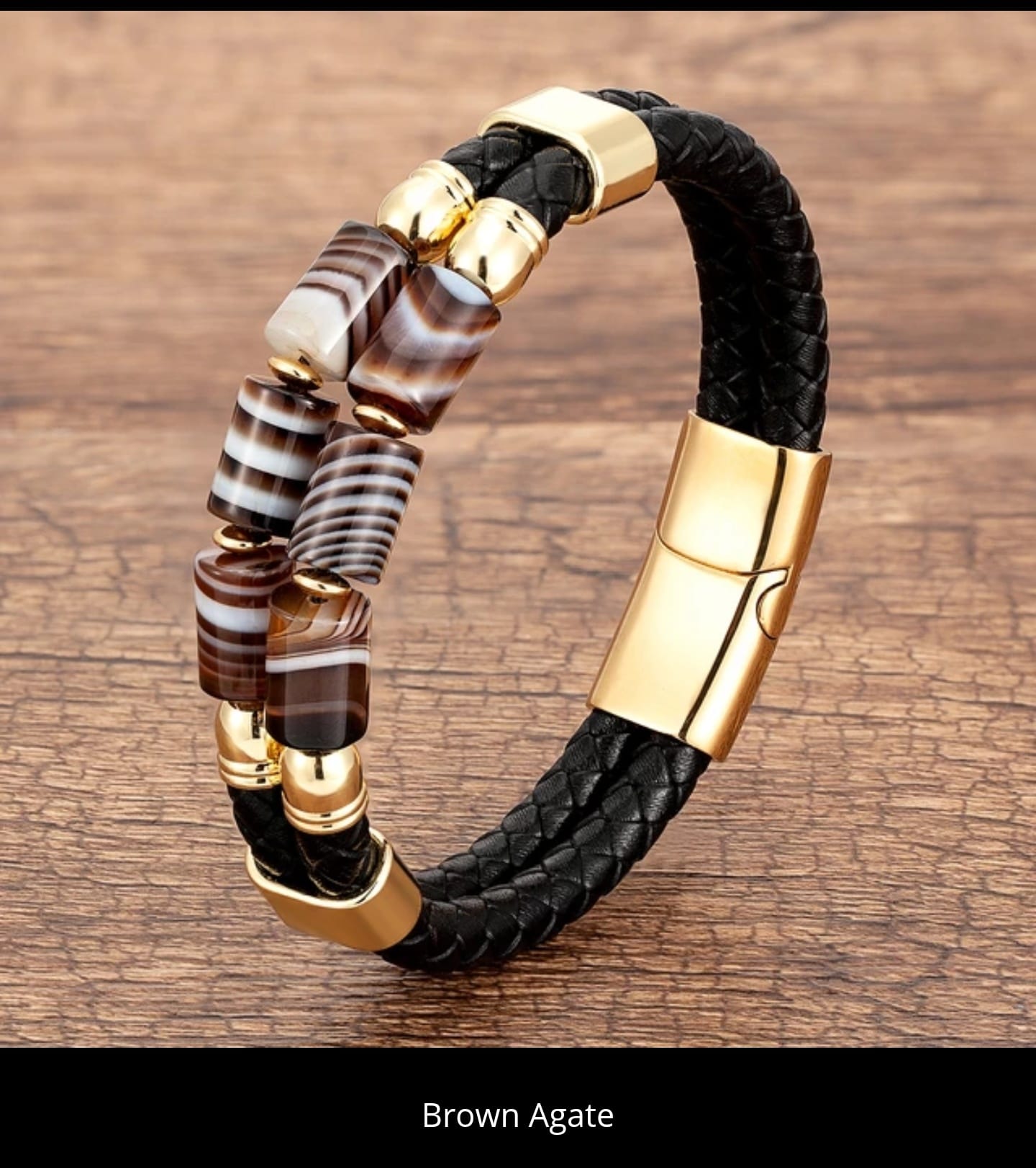 Natural Beaded Bracelet Stainless Steel Clasp