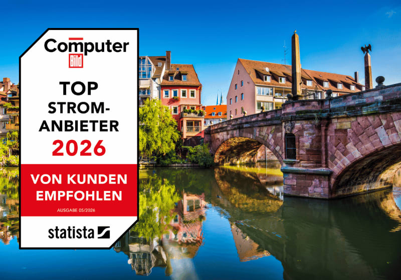 Nürnberger Innenstadt mit Brücke.