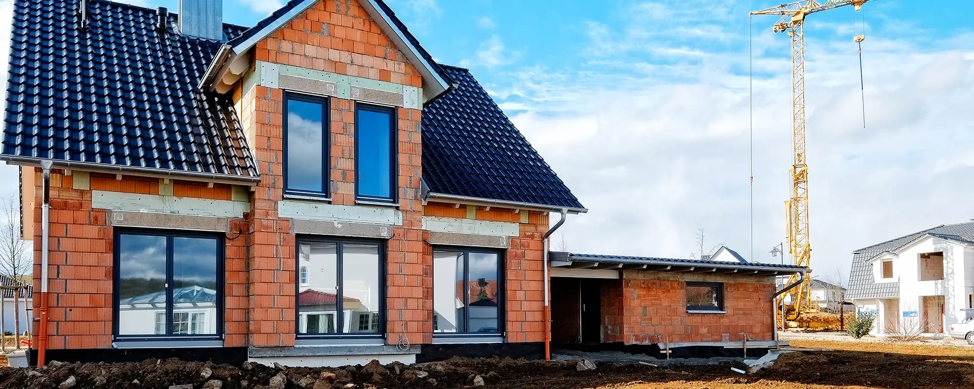Haus im Rohbau - Baustelle