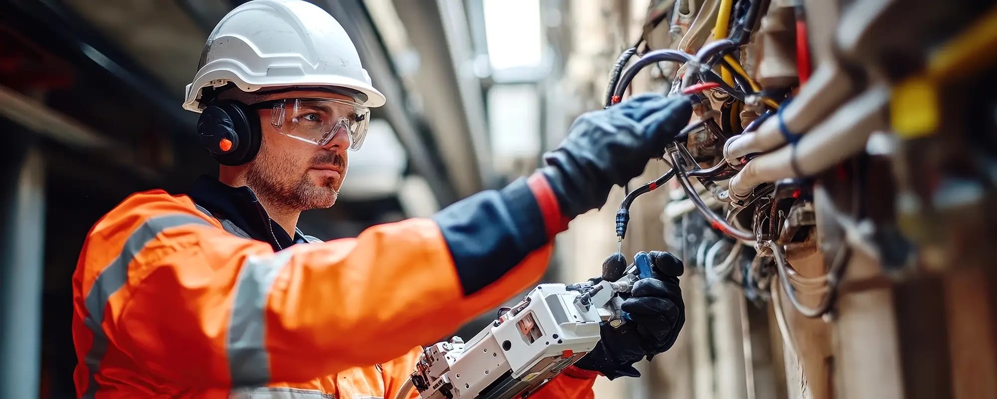 Elektriker während einer Messung