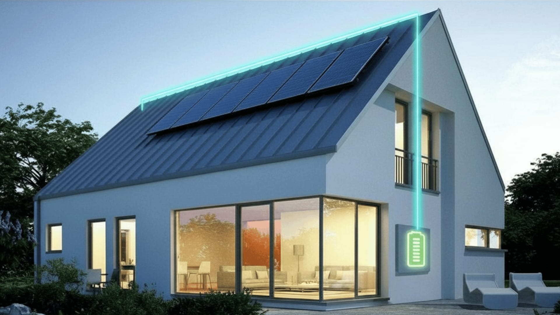 PV-Anlage und Speicher im Einfamilienhaus.