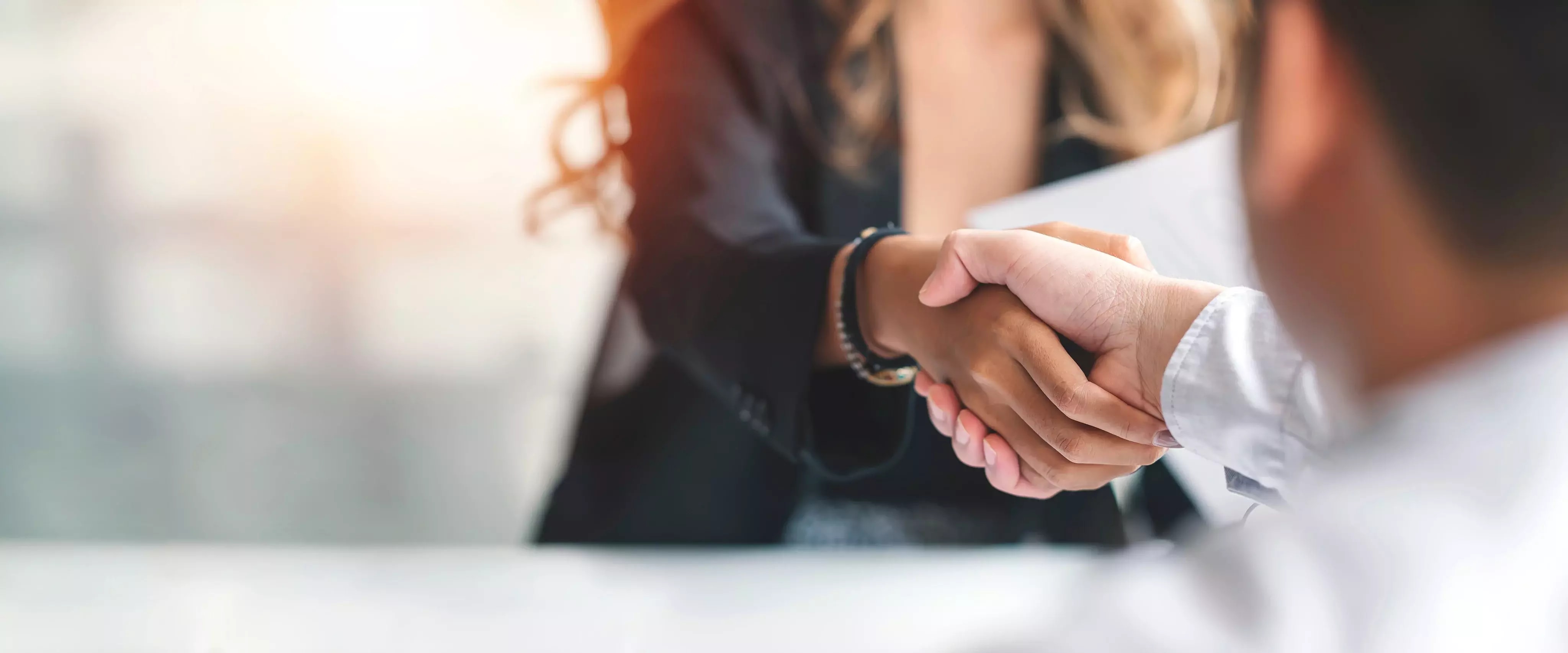 Zwei Personen schütteln sich die Hände