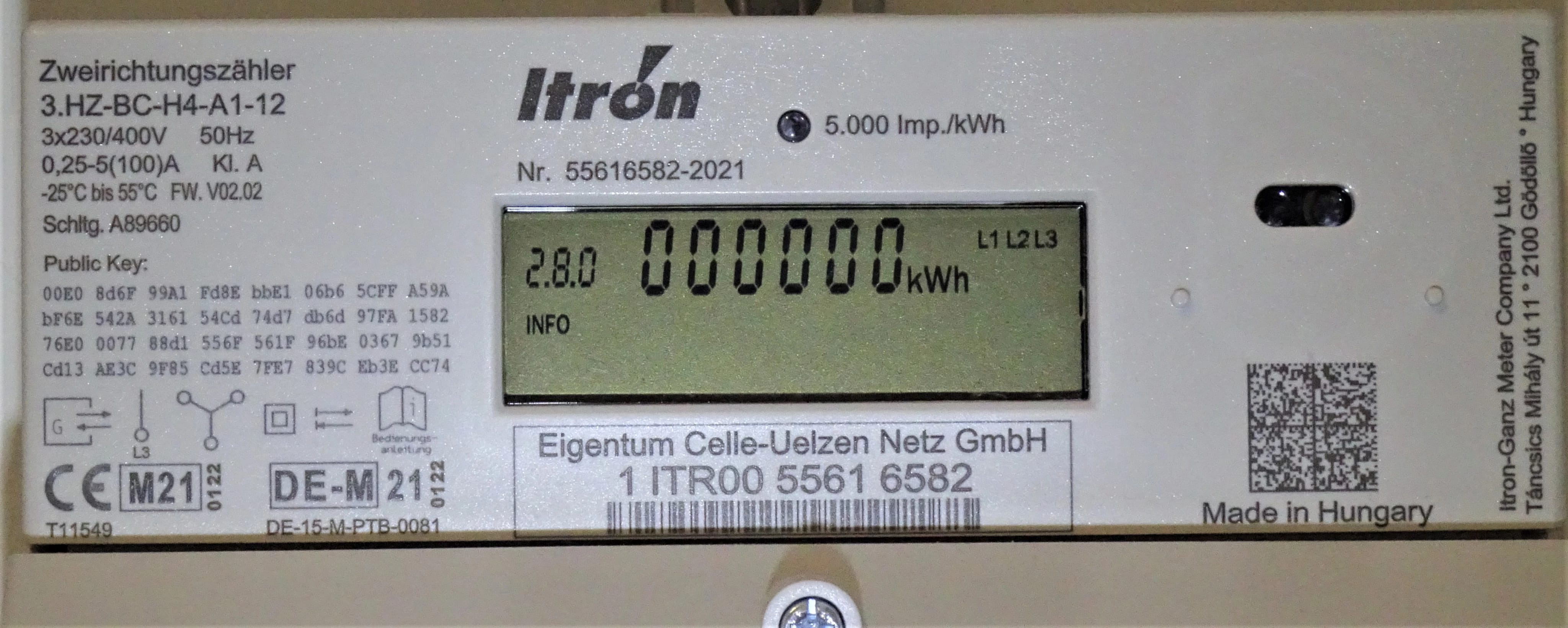 Intelligenter Zähler Smart Meter ITRON 3 HZ