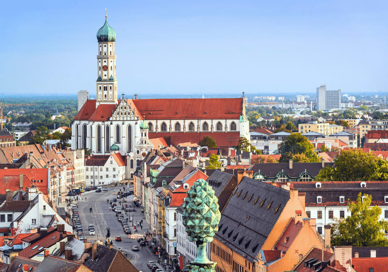 Aussicht auf die Stadt Augsburg.