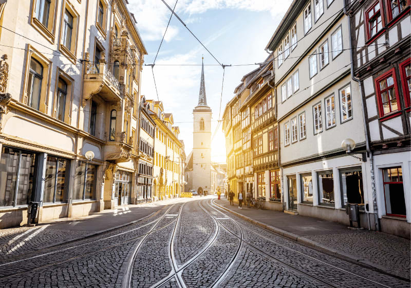 Die Altstadt von Erfurt im Sommer.
