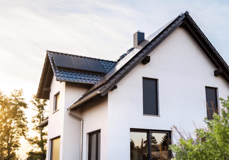 Einfamilienhaus mit Photovoltaik.