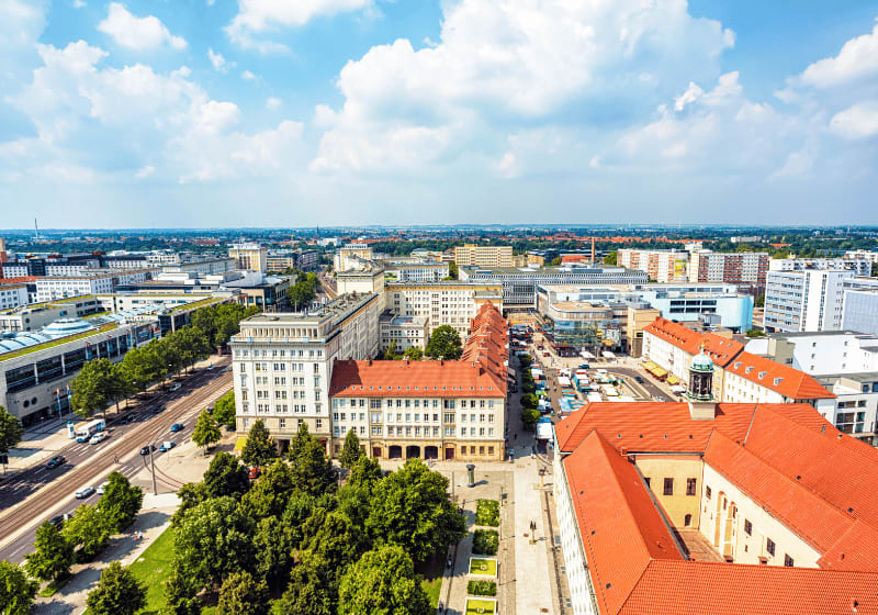 Stadt Magdeburg von oben.