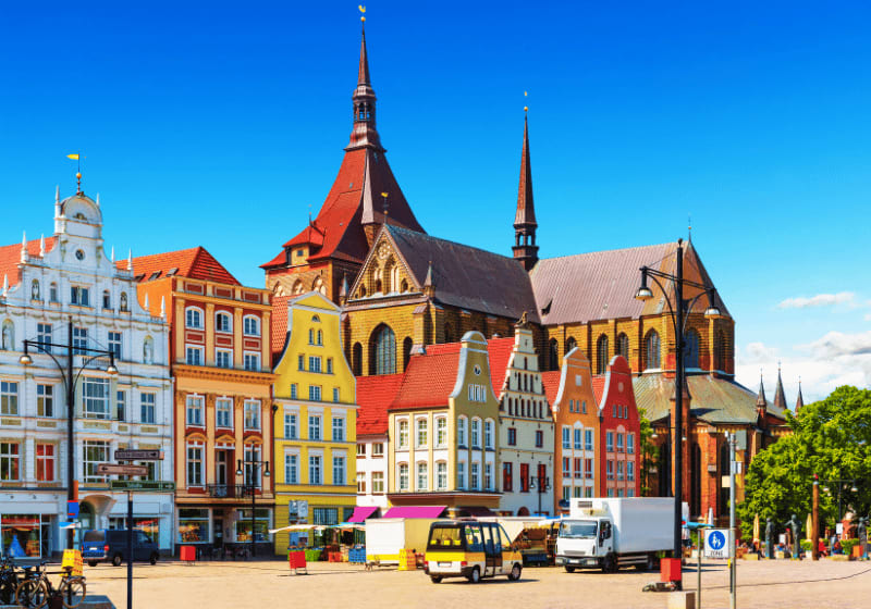 Historische Kirche in Rostock.