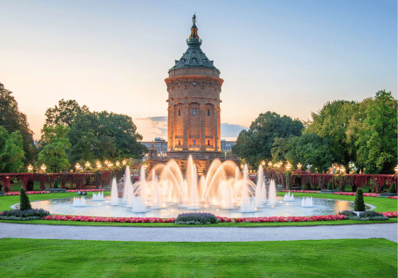 Mannheim Brunnen im Stadtzentrum.