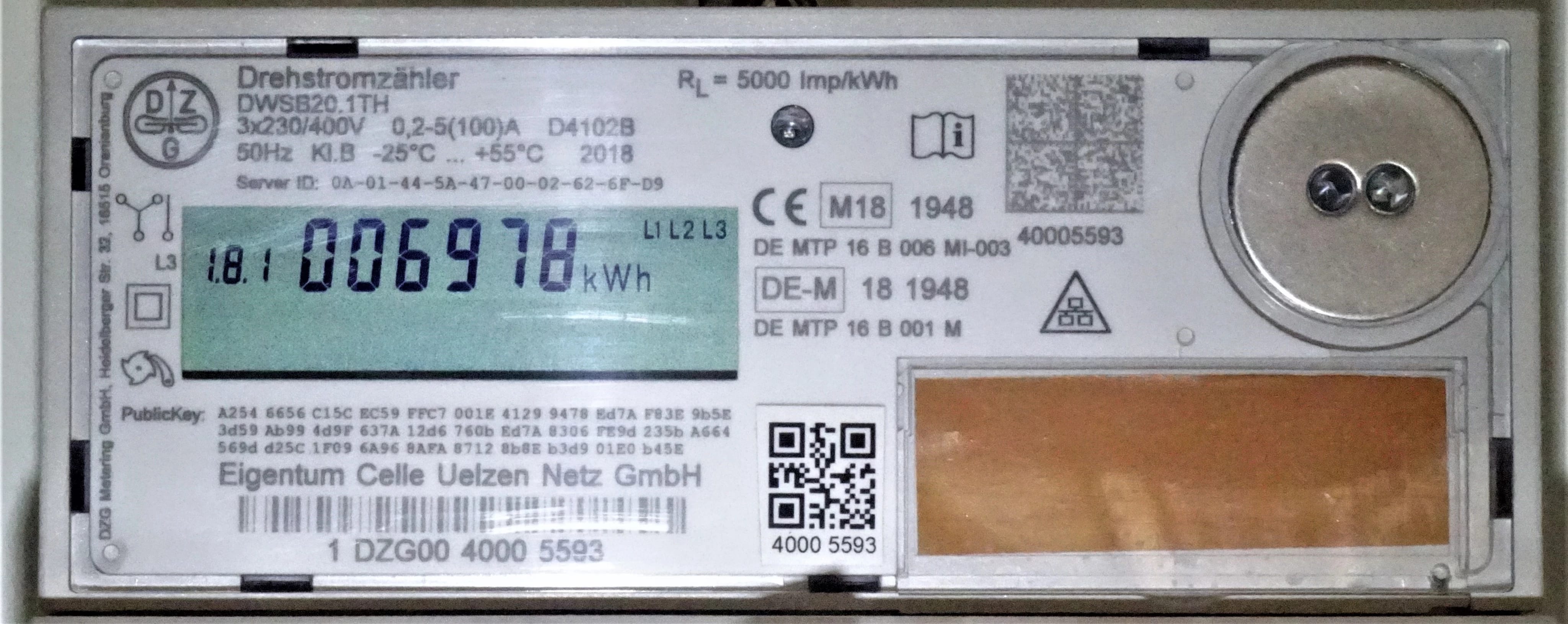 Intelligenter Zähler Smart Meter DZG DWSB